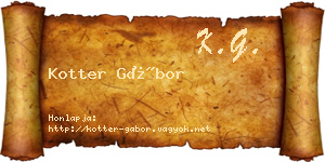 Kotter Gábor névjegykártya
