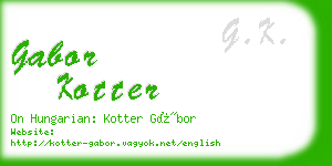 gabor kotter business card